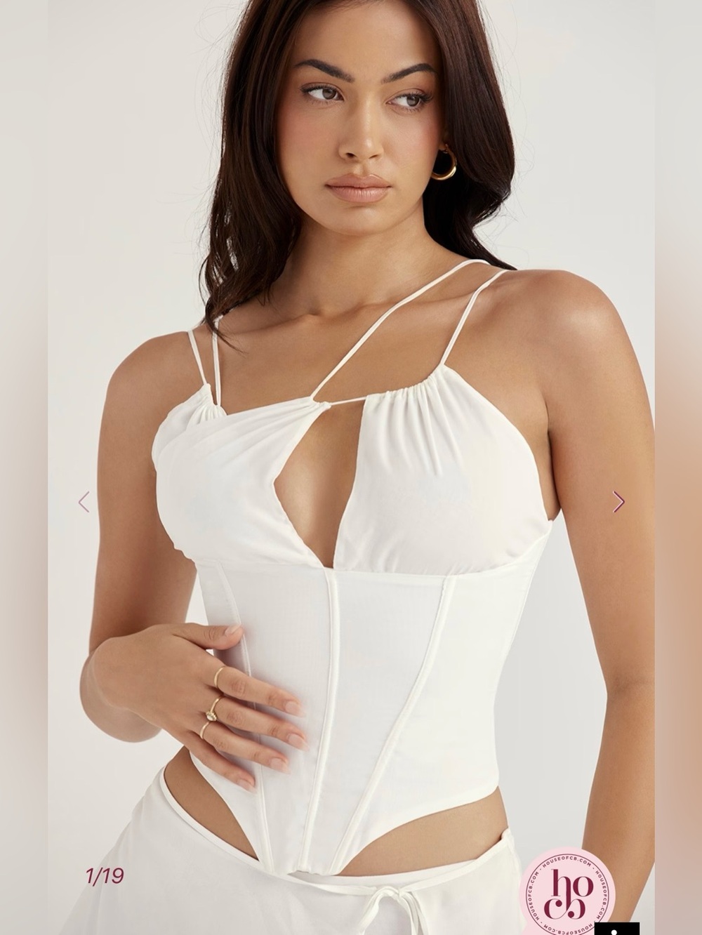 🩷Firm Price🩷House of CB Orla white chiffon scrappy corset